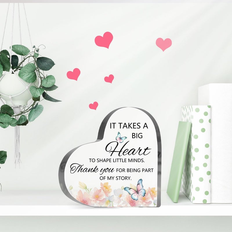 MUNLICAR Thank You Presents for Women Men, Motivational Office Desk Decor, Coworkers Appreciation Gifts, Thank You for Being Part of My Story Sign Inspirational Acrylic Heart Plaque - Image 4